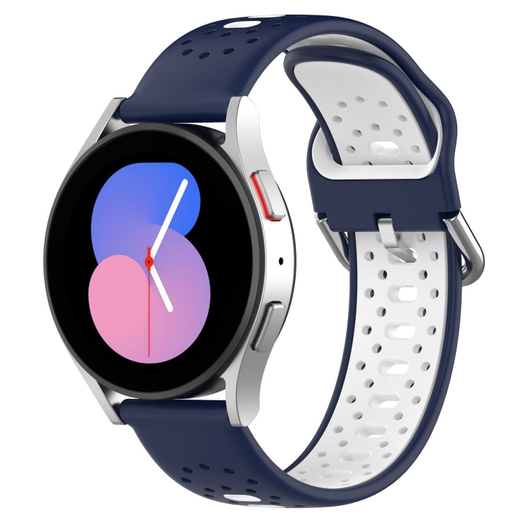 20mm Breathable Two-Color Silicone Watch Band, For Samsung Galaxy Watch 6 Classic 47mm, For Samsung Galaxy Watch 5 44mm, For Samsung Galaxy Watch 5 40mm