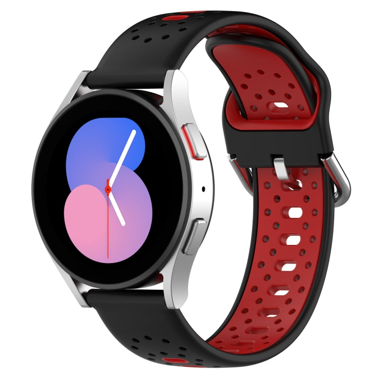 20mm Breathable Two-Color Silicone Watch Band, For Samsung Galaxy Watch 6 Classic 47mm, For Samsung Galaxy Watch 5 44mm, For Samsung Galaxy Watch 5 40mm