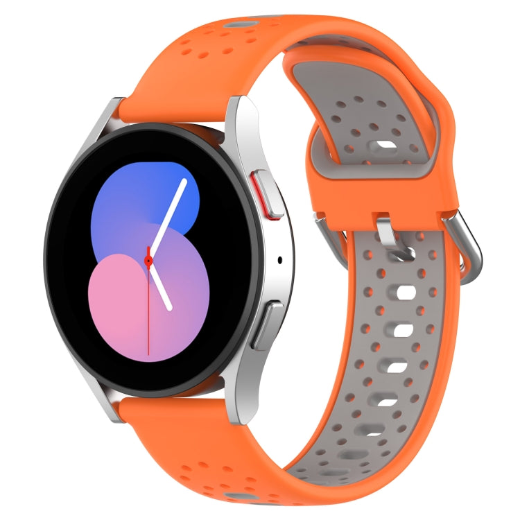 20mm Breathable Two-Color Silicone Watch Band, For Samsung Galaxy Watch Active 2 44mm, For Samsung Galaxy Watch 42mm, For Samsung Galaxy Watch 6 44mm