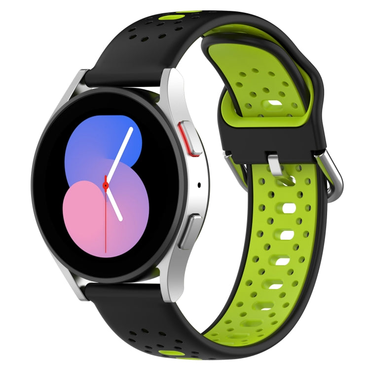 20mm Breathable Two-Color Silicone Watch Band, For Samsung Galaxy Watch Active 2 44mm, For Samsung Galaxy Watch 42mm, For Samsung Galaxy Watch 6 44mm