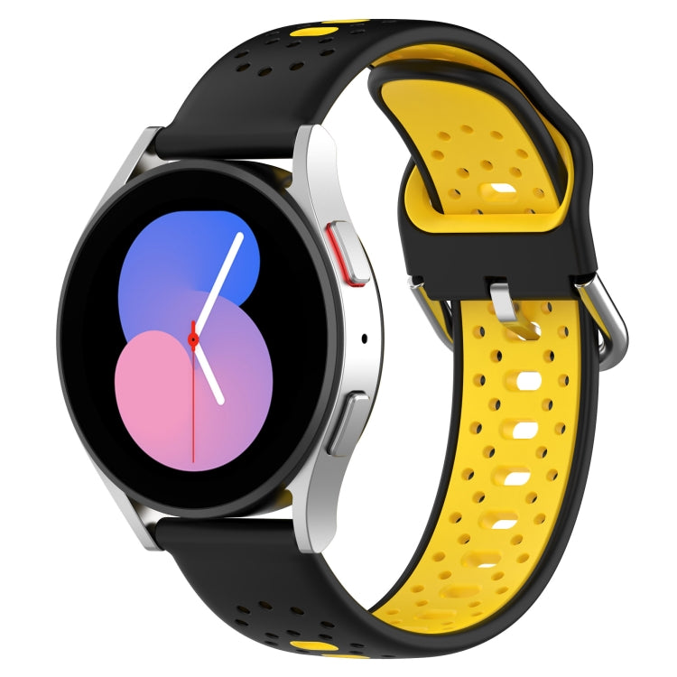 20mm Breathable Two-Color Silicone Watch Band, For Samsung Galaxy Watch Active 2 44mm, For Samsung Galaxy Watch 42mm, For Samsung Galaxy Watch 6 44mm