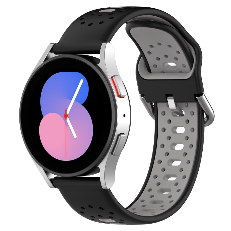 20mm Breathable Two-Color Silicone Watch Band, For Samsung Galaxy Watch Active 2 44mm, For Samsung Galaxy Watch 42mm, For Samsung Galaxy Watch 6 44mm