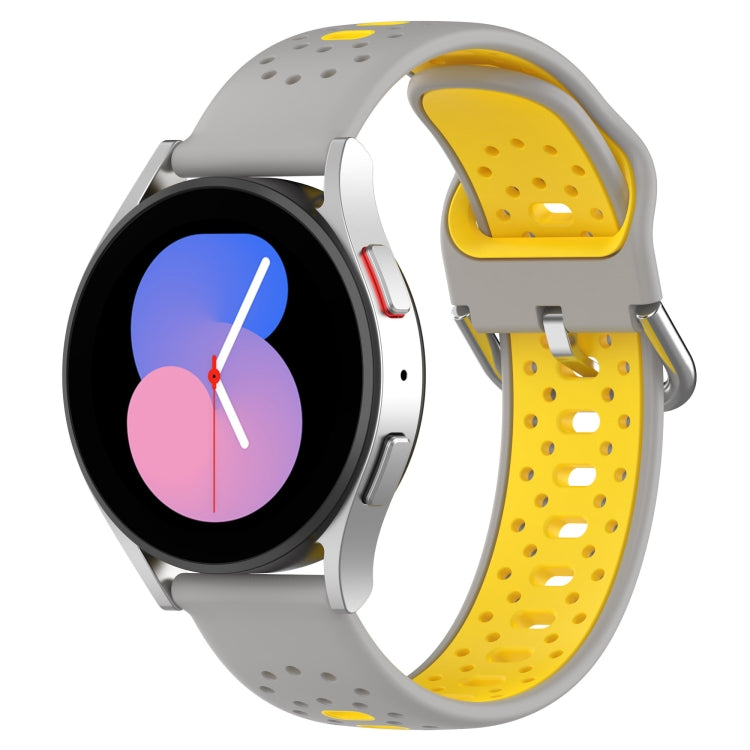 20mm Breathable Two-Color Silicone Watch Band, For Samsung Galaxy Watch Active 2 44mm, For Samsung Galaxy Watch 42mm, For Samsung Galaxy Watch 6 44mm