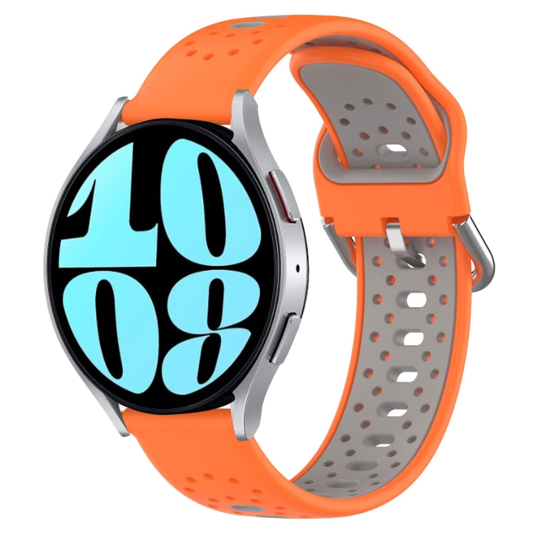 20mm Breathable Two-Color Silicone Watch Band, For Samsung Galaxy Watch Active 2 44mm, For Samsung Galaxy Watch 42mm, For Samsung Galaxy Watch 6 44mm