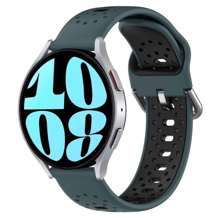 20mm Breathable Two-Color Silicone Watch Band, For Samsung Galaxy Watch Active 2 44mm, For Samsung Galaxy Watch 42mm, For Samsung Galaxy Watch 6 44mm