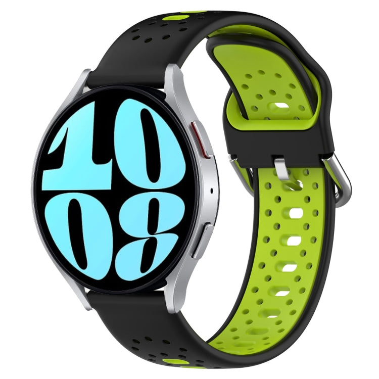 20mm Breathable Two-Color Silicone Watch Band, For Samsung Galaxy Watch Active 2 44mm, For Samsung Galaxy Watch 42mm, For Samsung Galaxy Watch 6 44mm