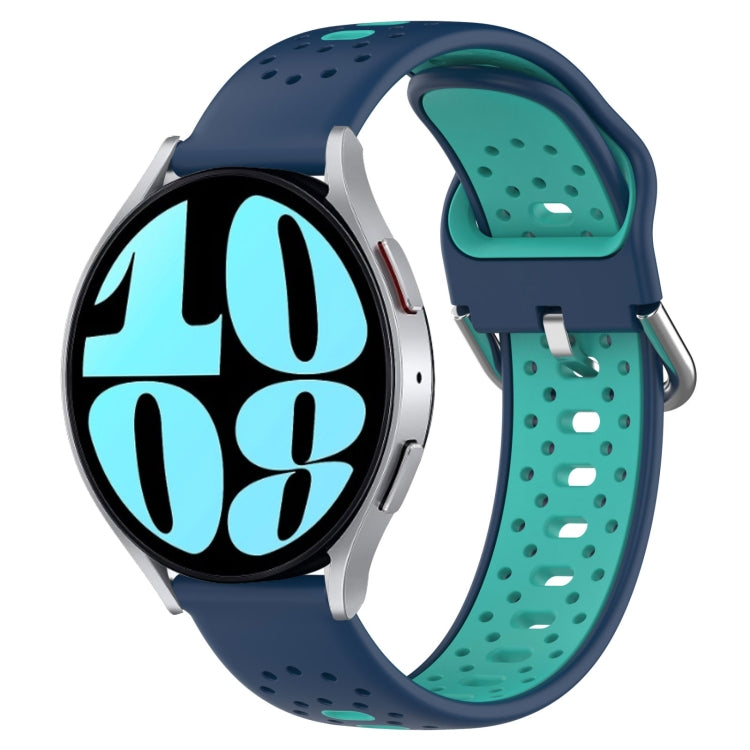 20mm Breathable Two-Color Silicone Watch Band, For Samsung Galaxy Watch Active 2 44mm, For Samsung Galaxy Watch 42mm, For Samsung Galaxy Watch 6 44mm