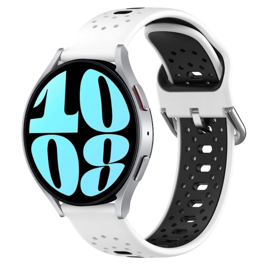 20mm Breathable Two-Color Silicone Watch Band, For Samsung Galaxy Watch 6 40mm, For Samsung Galaxy Watch 6 Classic 43mm