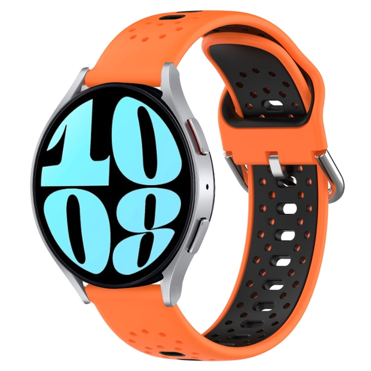 20mm Breathable Two-Color Silicone Watch Band, For Samsung Galaxy Watch 6 40mm, For Samsung Galaxy Watch 6 Classic 43mm