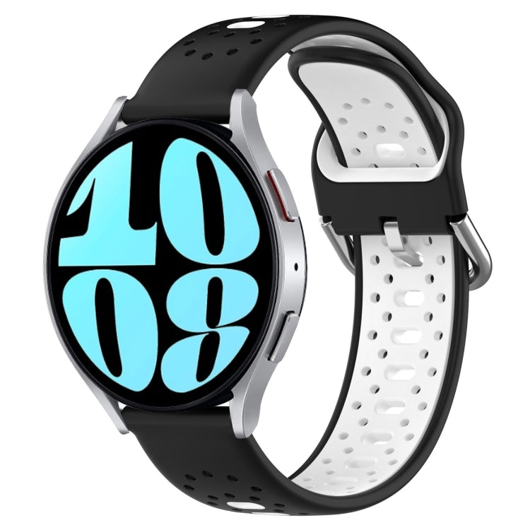 20mm Breathable Two-Color Silicone Watch Band, For Samsung Galaxy Watch 6 40mm, For Samsung Galaxy Watch 6 Classic 43mm