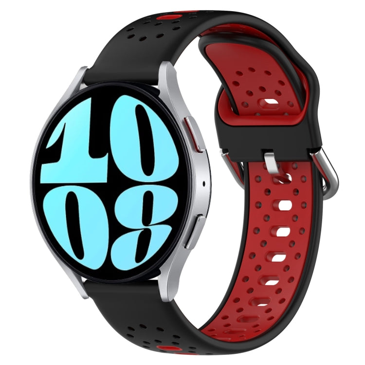 20mm Breathable Two-Color Silicone Watch Band, For Samsung Galaxy Watch 6 40mm, For Samsung Galaxy Watch 6 Classic 43mm