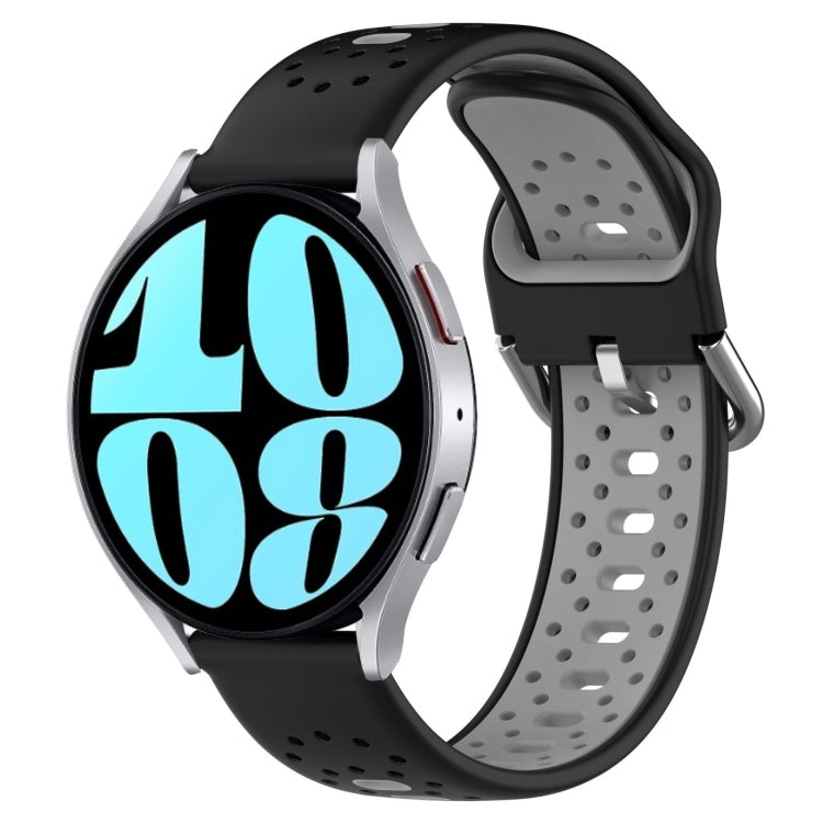 20mm Breathable Two-Color Silicone Watch Band, For Samsung Galaxy Watch 6 40mm, For Samsung Galaxy Watch 6 Classic 43mm
