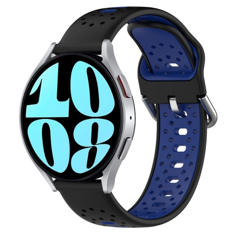 20mm Breathable Two-Color Silicone Watch Band, For Samsung Galaxy Watch 6 40mm, For Samsung Galaxy Watch 6 Classic 43mm