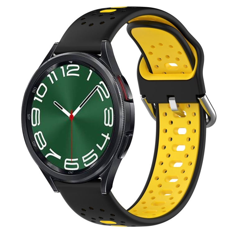 20mm Breathable Two-Color Silicone Watch Band, For Samsung Galaxy Watch 6 Classic 47mm, For Samsung Galaxy Watch 5 44mm, For Samsung Galaxy Watch 5 40mm