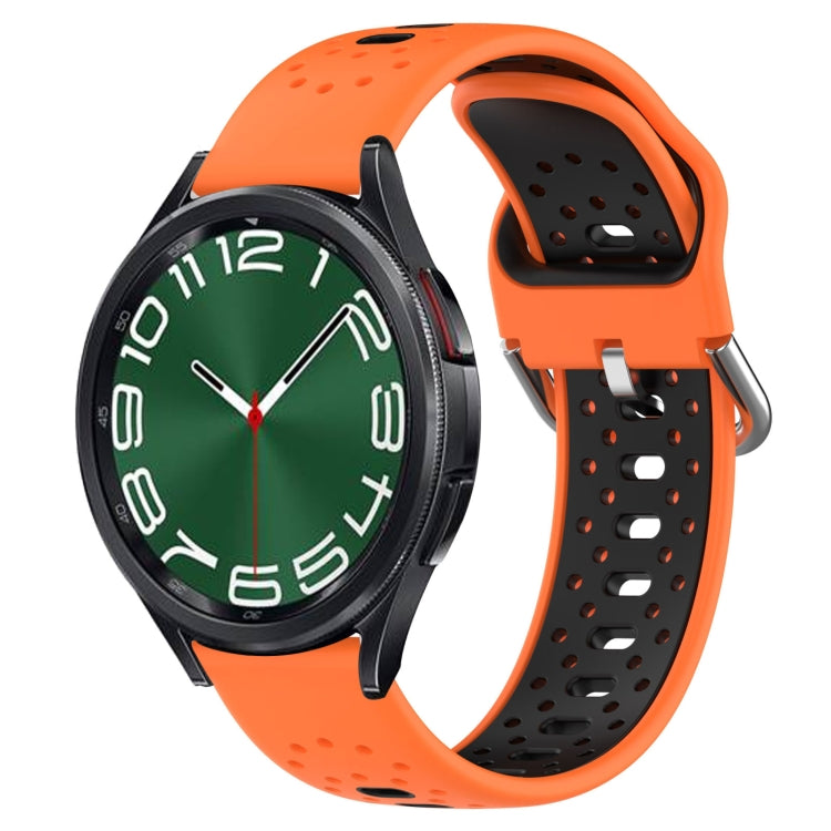 20mm Breathable Two-Color Silicone Watch Band, For Samsung Galaxy Watch 6 40mm, For Samsung Galaxy Watch 6 Classic 43mm