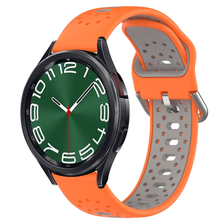 20mm Breathable Two-Color Silicone Watch Band, For Samsung Galaxy Watch 6 40mm, For Samsung Galaxy Watch 6 Classic 43mm