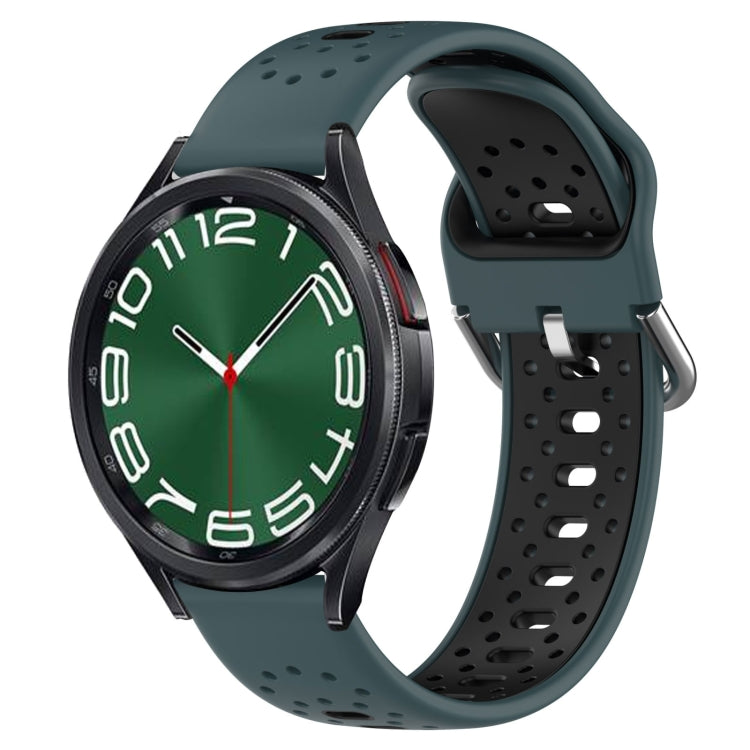 20mm Breathable Two-Color Silicone Watch Band, For Samsung Galaxy Watch 6 40mm, For Samsung Galaxy Watch 6 Classic 43mm