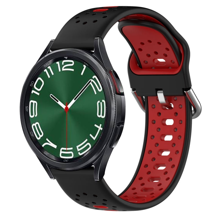 20mm Breathable Two-Color Silicone Watch Band, For Samsung Galaxy Watch 6 40mm, For Samsung Galaxy Watch 6 Classic 43mm