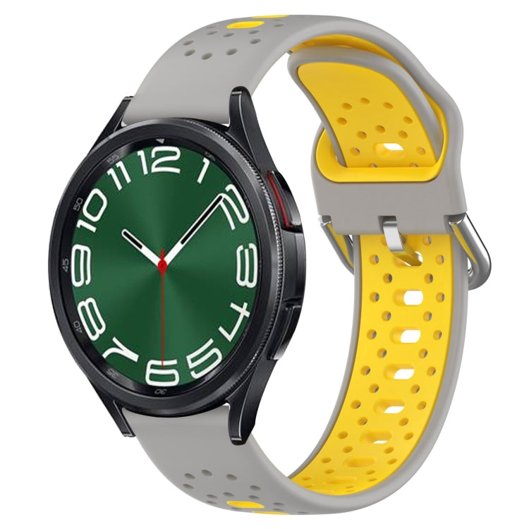 20mm Breathable Two-Color Silicone Watch Band, For Samsung Galaxy Watch 6 40mm, For Samsung Galaxy Watch 6 Classic 43mm