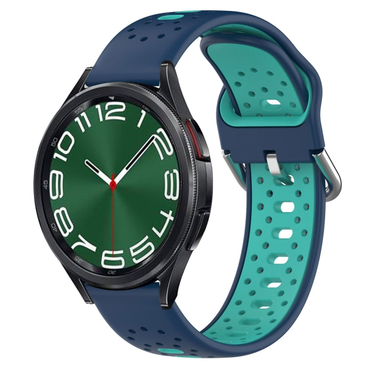 20mm Breathable Two-Color Silicone Watch Band, For Samsung Galaxy Watch 6 40mm, For Samsung Galaxy Watch 6 Classic 43mm
