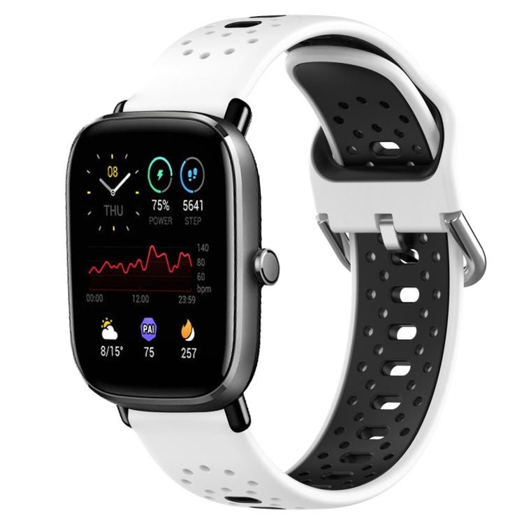 20mm Breathable Two-Color Silicone Watch Band, For Amazfit GTR Mini, For Amazfit GTS 4, For Amazfit GTS 4 Mini