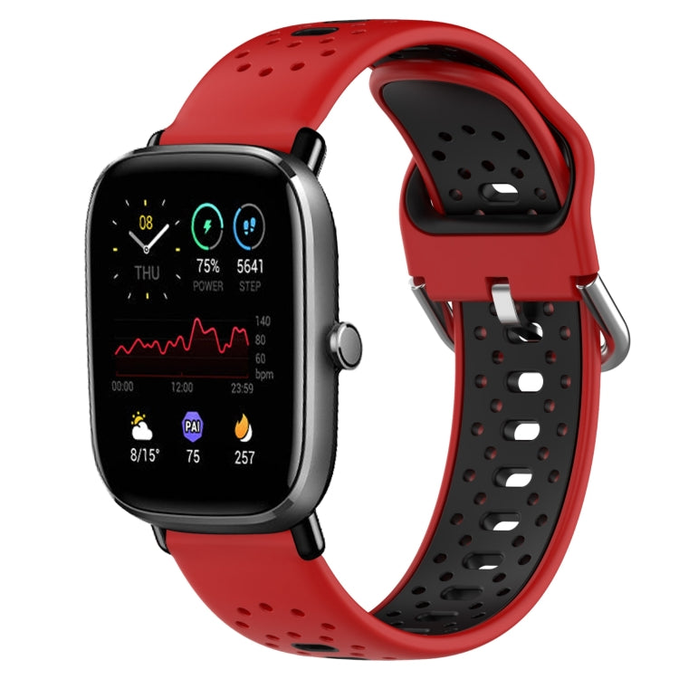 20mm Breathable Two-Color Silicone Watch Band, For Amazfit GTR Mini, For Amazfit GTS 4, For Amazfit GTS 4 Mini