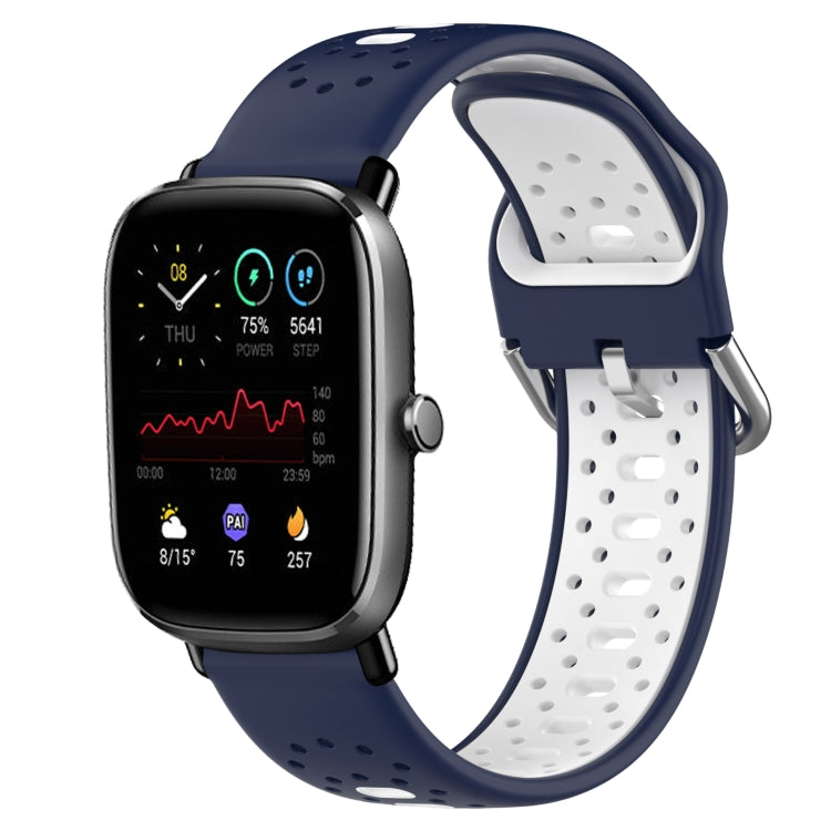 20mm Breathable Two-Color Silicone Watch Band, For Amazfit GTR Mini, For Amazfit GTS 4, For Amazfit GTS 4 Mini