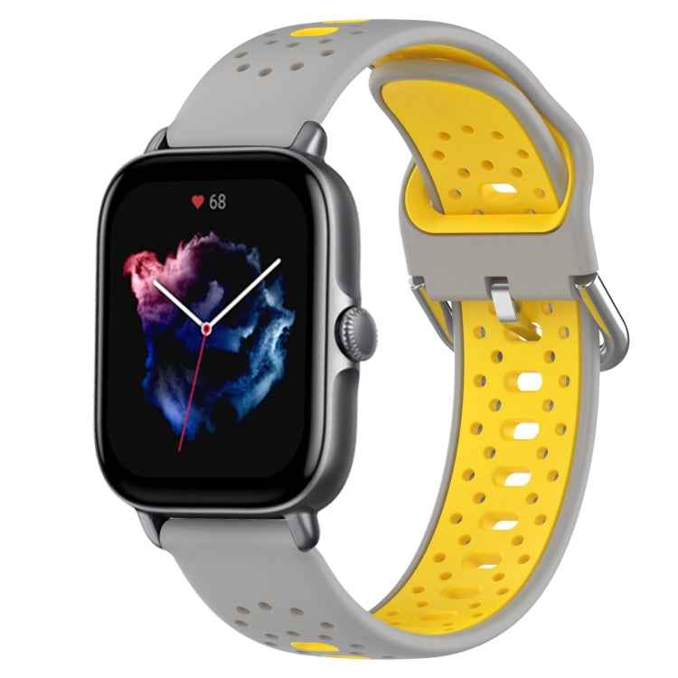 20mm Breathable Two-Color Silicone Watch Band, For Amazfit GTS 3, For Amazfit GTS 2E, For Amazfit GTS 2 Mini