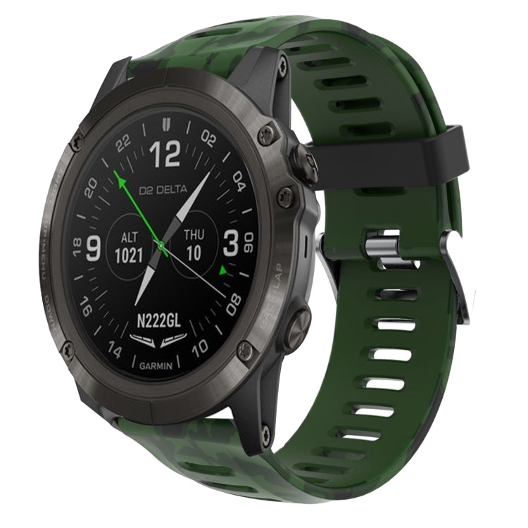 26mm Camouflage Printed Silicone Watch Band, For Garmin Instinct 2X Solar, For Garmin D2 Delta PX, For Garmin Tactix 7 Pro, For Garmin Tactix 7, For Garmin Fenix 7X, For Garmin Fenix 7X Solar, For Garmin Tactix Delta, For Garmin Enduro 2