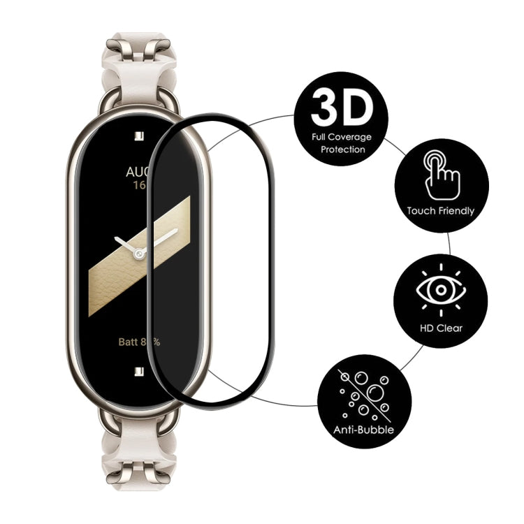 For Xiaomi Mi Band 8 ENKAY Hat-Prince 2 in 1 Set Full Coverage Screen Protector + Nylon Velcro Loop Watch Band