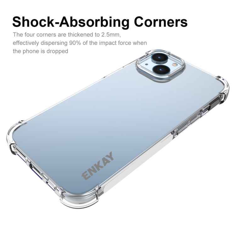 ENKAY Hat-Prince Transparent TPU Shockproof Phone Case with Glass Film
