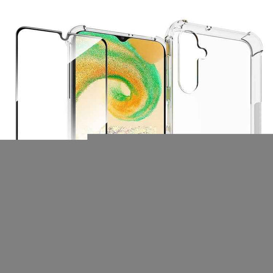 ENKAY Hat-Prince Transparent TPU Shockproof Phone Case with Glass Film, For Samsung Galaxy A24 4G, For Samsung Galaxy M14 5G, For Samsung Galaxy M54 5G, For Samsung Galaxy A34