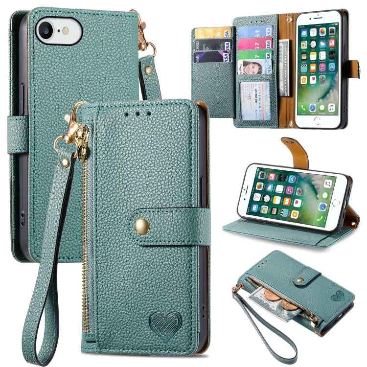 Love Zipper Lanyard Leather Phone Case, For iPhone 6 Plus / 6s Plus, For iPhone 6 / 6s