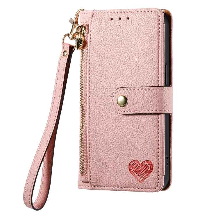 Love Zipper Lanyard Leather Phone Case, For iPhone 6 Plus / 6s Plus, For iPhone 6 / 6s