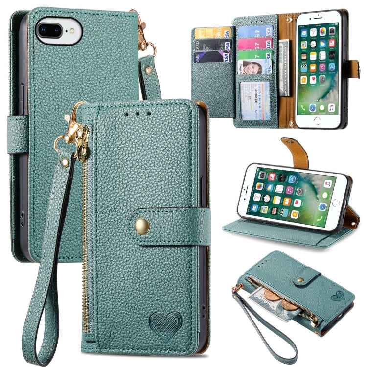 Love Zipper Lanyard Leather Phone Case, For iPhone 6 Plus / 6s Plus, For iPhone 6 / 6s
