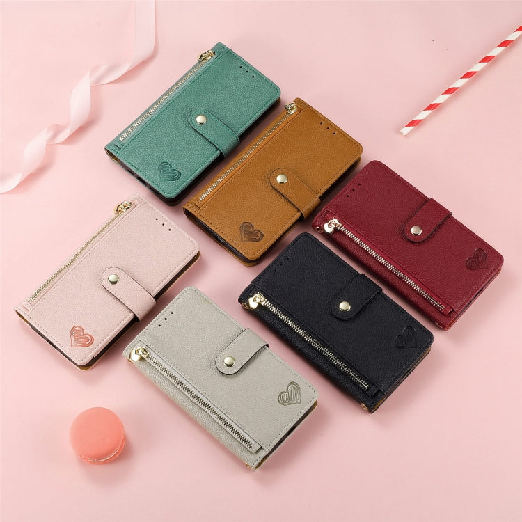 Love Zipper Lanyard Leather Phone Case, For iPhone 16, For iPhone 15 Pro Max, For iPhone 15 Pro, For iPhone 15 Plus, For iPhone 15, For iPhone 14 Plus, For iPhone 14, For iPhone 14 Pro