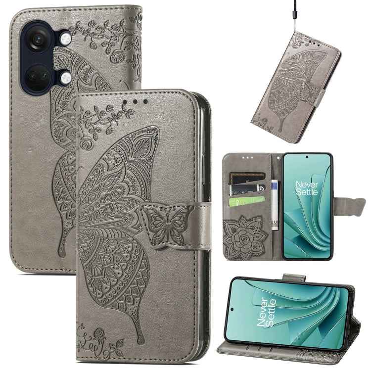 Butterfly Love Flower Embossed Leather Phone Case, For OnePlus Nord 4, For OnePlus Ace 3, For OnePlus 12R, For OnePlus 12, For OnePlus Ace 2V