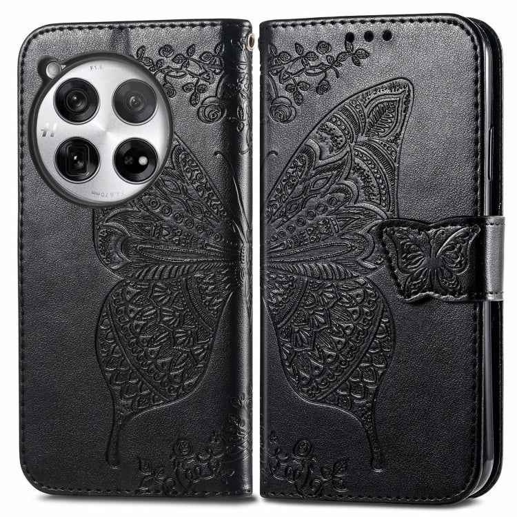 Butterfly Love Flower Embossed Leather Phone Case, For OnePlus Nord 4, For OnePlus Ace 3, For OnePlus 12R, For OnePlus 12, For OnePlus Ace 2V