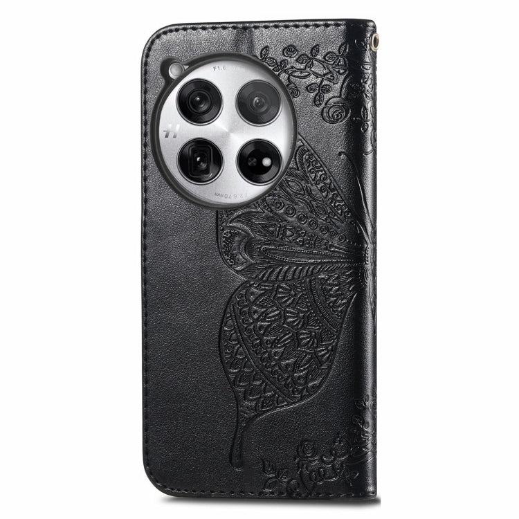 Butterfly Love Flower Embossed Leather Phone Case, For OnePlus 12, For OnePlus Ace 2V