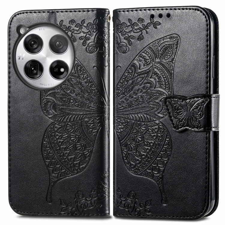 Butterfly Love Flower Embossed Leather Phone Case, For OnePlus 12, For OnePlus Ace 2V