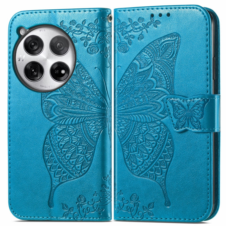 Butterfly Love Flower Embossed Leather Phone Case, For OnePlus 12, For OnePlus Ace 2V