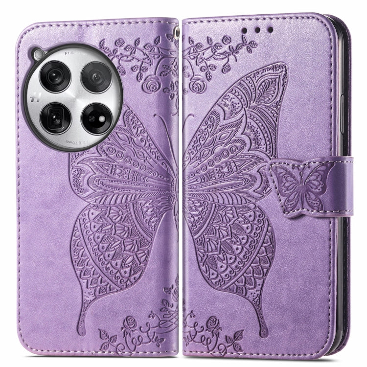 Butterfly Love Flower Embossed Leather Phone Case, For OnePlus 12, For OnePlus Ace 2V