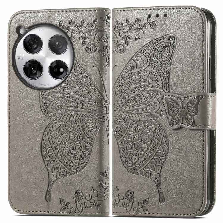 Butterfly Love Flower Embossed Leather Phone Case, For OnePlus Nord 4, For OnePlus Ace 3, For OnePlus 12R, For OnePlus 12, For OnePlus Ace 2V