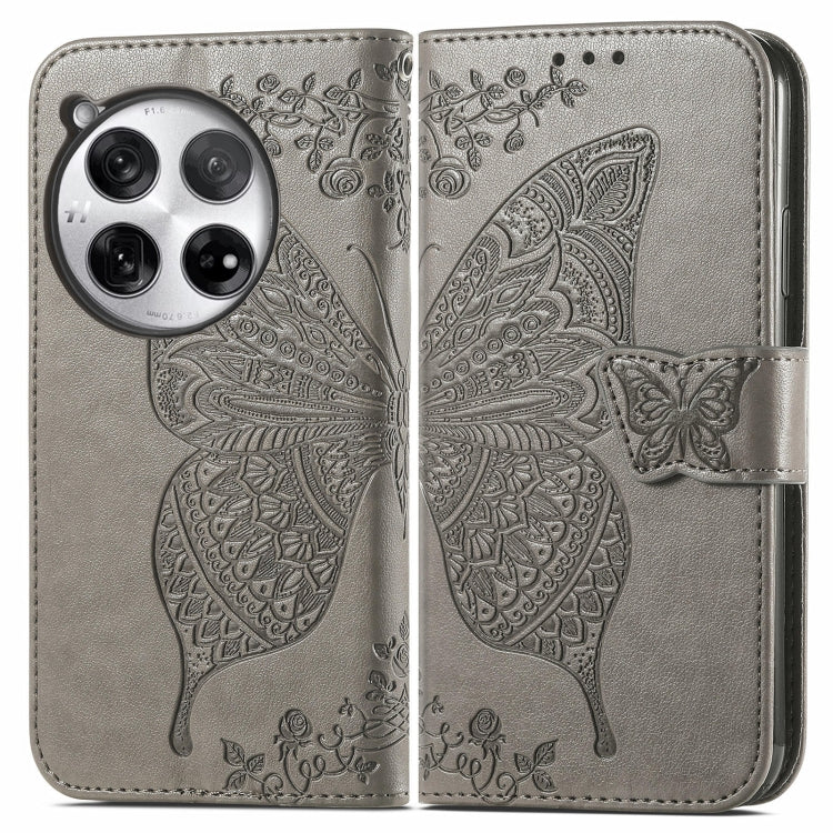 Butterfly Love Flower Embossed Leather Phone Case, For OnePlus 12, For OnePlus Ace 2V