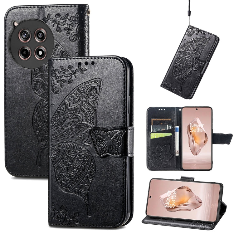 Butterfly Love Flower Embossed Leather Phone Case, For OnePlus Nord 4, For OnePlus Ace 3, For OnePlus 12R, For OnePlus 12, For OnePlus Ace 2V