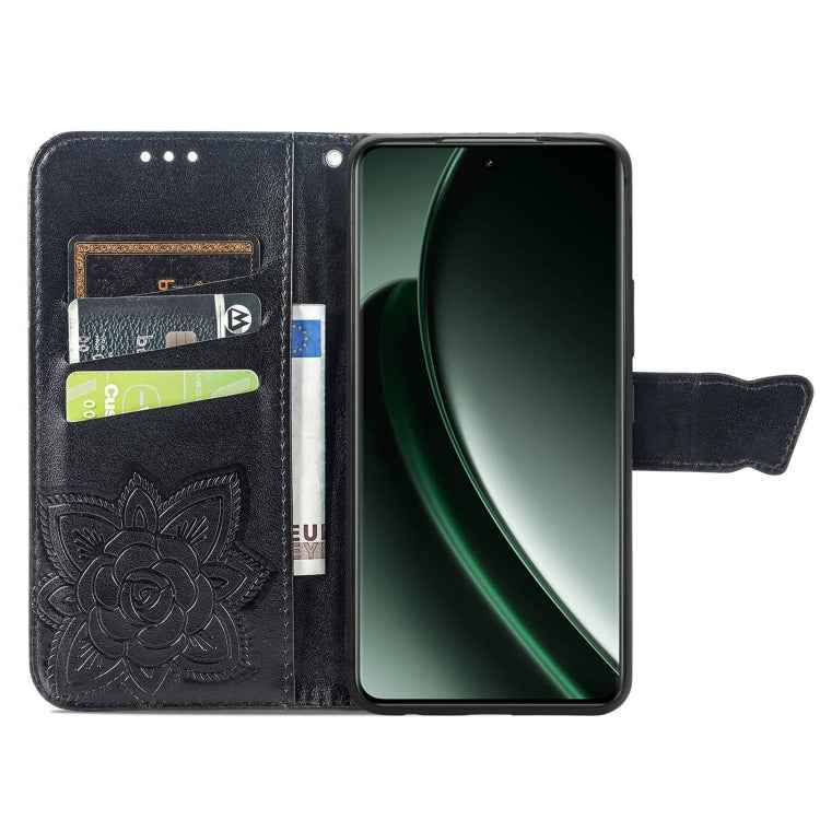 Butterfly Love Flower Embossed Leather Phone Case, For OnePlus Nord 4, For OnePlus Ace 3, For OnePlus 12R, For OnePlus 12, For OnePlus Ace 2V