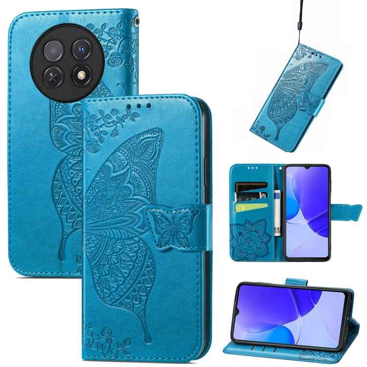 Butterfly Love Flower Embossed Leather Phone Case, For Huawei  Nova 12 Pro, For Huawei Nova 12, For Huawei  Mate 60, For Huawei  Mate 60 Pro, For Huawei Nova Y91, For Huawei Enjoy 60X