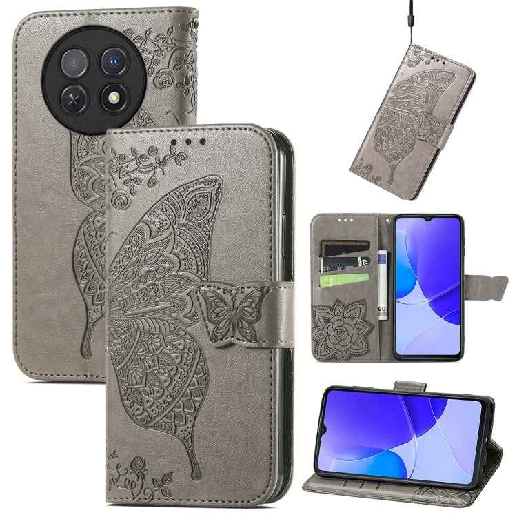 Butterfly Love Flower Embossed Leather Phone Case, For Huawei  Nova 12 Pro, For Huawei Nova 12, For Huawei  Mate 60, For Huawei  Mate 60 Pro, For Huawei Nova Y91, For Huawei Enjoy 60X