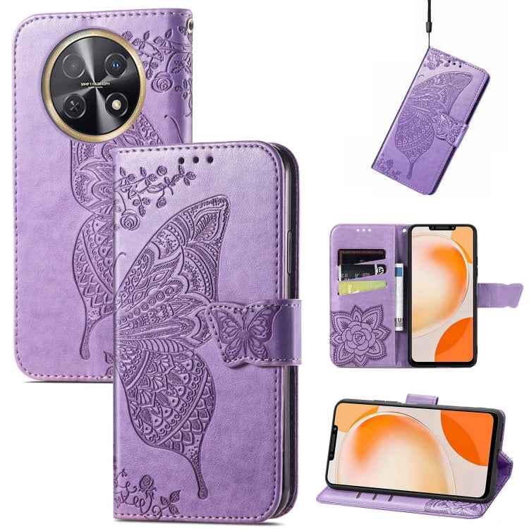 Butterfly Love Flower Embossed Leather Phone Case, For Huawei  Nova 12 Pro, For Huawei Nova 12, For Huawei  Mate 60, For Huawei  Mate 60 Pro, For Huawei Nova Y91, For Huawei Enjoy 60X
