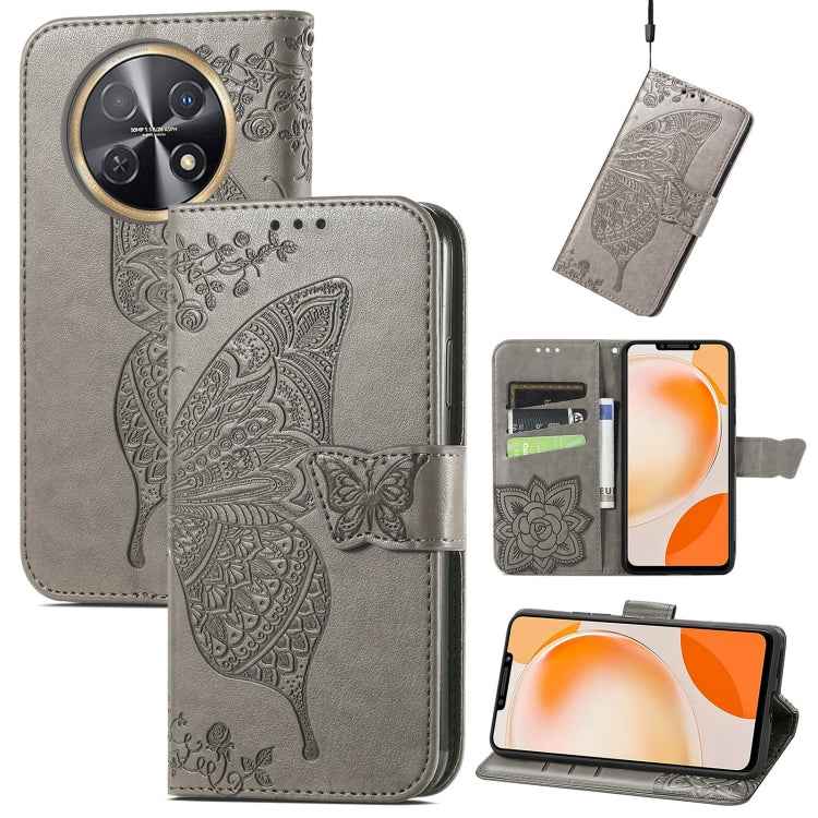 Butterfly Love Flower Embossed Leather Phone Case, For Huawei  Nova 12 Pro, For Huawei Nova 12, For Huawei  Mate 60, For Huawei  Mate 60 Pro, For Huawei Nova Y91, For Huawei Enjoy 60X